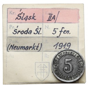 Neumarkt (Środa Śląska), 5 fenigów 1919 - gruby krążek - ex. Kałkowski