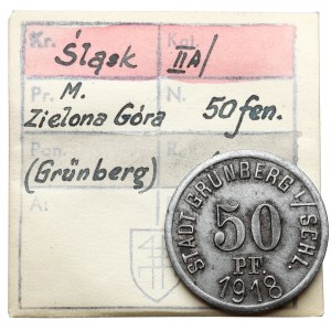 Grünberg (Zielona Góra), 50 fenigów 1918 - ex. Kałkowski