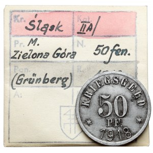 Grünberg (Zielona Góra), 50 fenigów 1918 - ex. Kałkowski