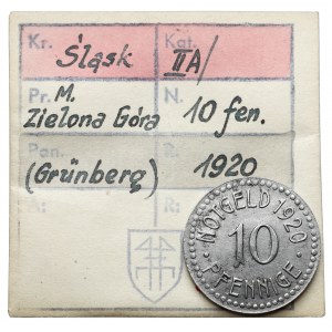 Grünberg (Zielona Góra), 10 fenigów 1920 - ex. Kałkowski