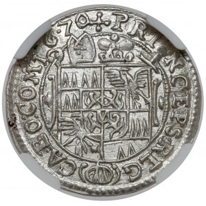 Austria, Karol II z Lichtenstein, 3 krajcary 1670, Ołomuniec