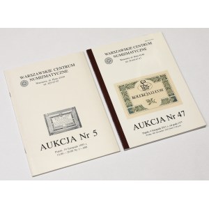 Katalogi aukcji zbiorów banknotów polskich - Dąbrowski (1993) i Lucow (2011)