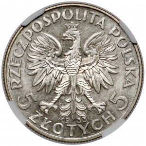 Głowa Kobiety 5 złotych 1933 - piękne