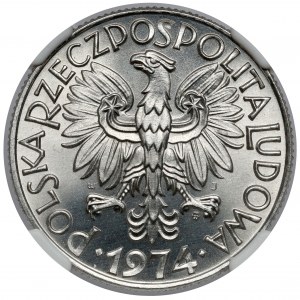 Rybak 5 złotych 1974 - skrętka - PIĘKNY