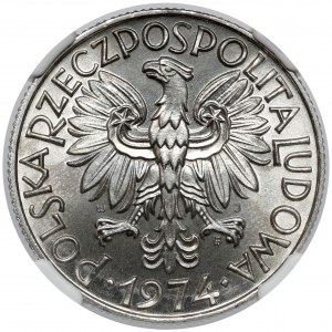 Rybak 5 złotych 1974 - Słoneczko i lekka skrętka