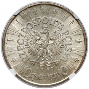 Piłsudski 10 złotych 1937 - PIĘKNY