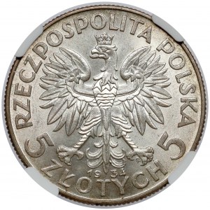 Głowa Kobiety 5 złotych 1934 - wyśmienite