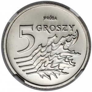 Próba NIKIEL 5 groszy 1990