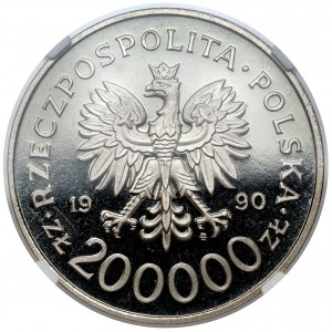 Próba NIKIEL 200.000 złotych 1990 Solidarność