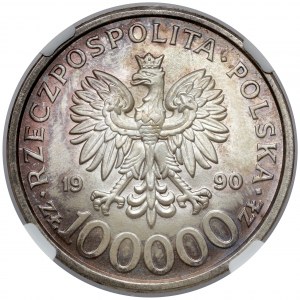 100.000 złotych 1990 Solidarność - odmiana B