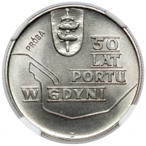 Próba NIKIEL 10 złotych 1972 Port w Gdyni - tło bez desenia