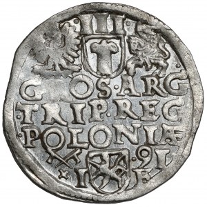 Zygmunt III Waza, Trojak Poznań 1591 - LI - piękny