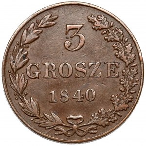 3 grosze 1840 MW, Warszawa