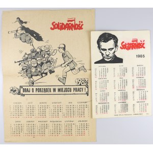 Solidarność, kalendarz '85 i '87 (2szt)