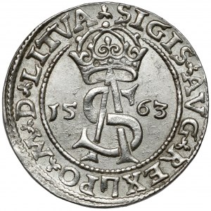 Zygmunt II August, Trojak Wilno 1563 - bez DG - LITVA - piękny