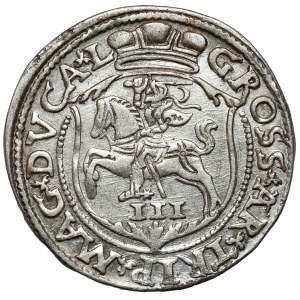 Zygmunt II August, Trojak Wilno 1563 - bez DG - prążkowany