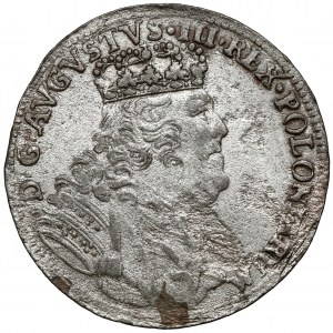 August III Sas, Szóstak Lipsk 1755 EC - duże, w zbroi