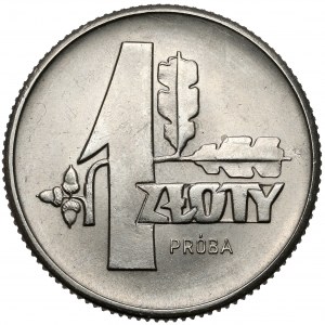 Próba NIKIEL 1 złoty 1958 - liście dębu