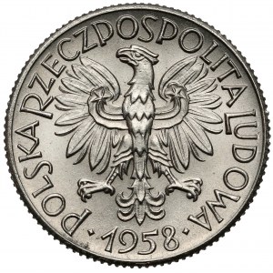 Próba NIKIEL 1 złoty 1958 - liście dębu