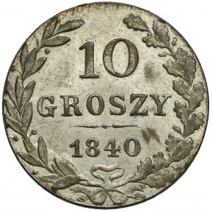 10 groszy 1840 MW, Warszawa - dzioby przymknięte