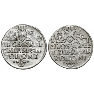 Zygmunt III Waza, Trojak Kraków 1620 i 1621, zestaw (2szt)