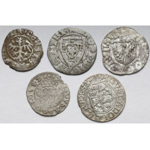 MIX od Jana Olbrachta do Gustawa II Adolfa, zestaw monet srebrnych (5szt)