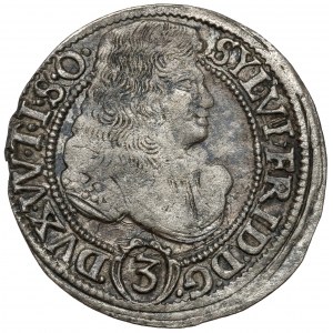 Śląsk, Sylwiusz Fryderyk, 3 krajcary 1674 SP, Oleśnica