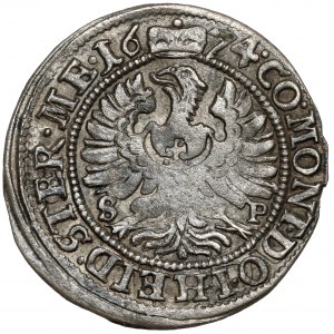 Śląsk, Sylwiusz Fryderyk, 3 krajcary 1674 SP, Oleśnica