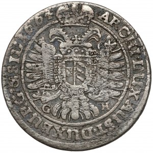 Śląsk, Leopold I, 15 krajcarów 1664 GH, Wrocław