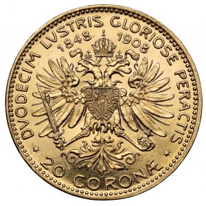 Austria, Franciszek Józef I, 20 koron 1908 - 60-lecie panowania