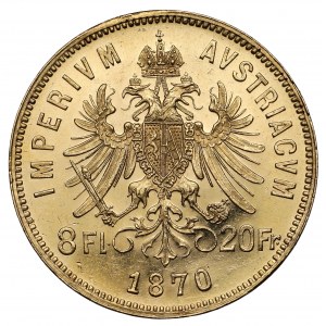 Austria, Franciszek Józef I, 8 florenów = 20 franków 1870