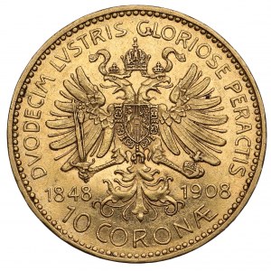 Austria, Franciszek Józef I, 10 koron 1908 - 60-lecie panowania