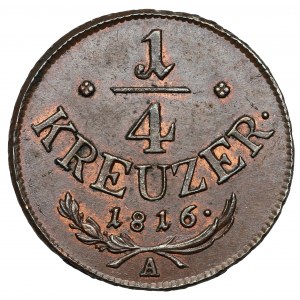 Austria, Franciszek I, 1/4 krajcara 1816-A