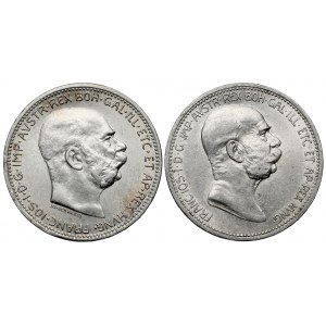 Austria, Franciszek Józef I, 1 korona 1908-1915 (2szt)