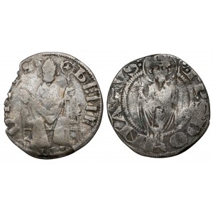 Italy, Arezzo, Guglielmo degli Ubertini (1248-1289) Grosso Agontano and Papal States, Benedict XII Grosso (1334-1342) - lot (2pcs)