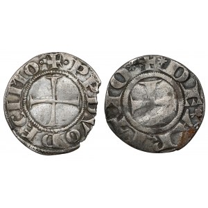 Italy, Arezzo, Guglielmo degli Ubertini (1248-1289) Grosso Agontano and Papal States, Benedict XII Grosso (1334-1342) - lot (2pcs)