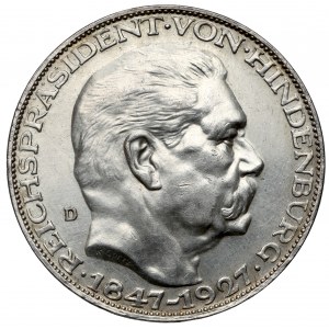 Silbermedaille, 1927-D München, Auf den 80 Geburtstag von Hindenburg