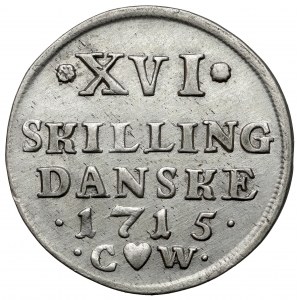 Denmark, Frederick IV, 16 Skilling Dansk 1715