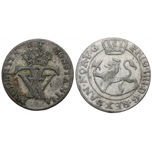 Denmark, 4 i 8 Skilling Danske 1730-1764, lot (2pcs)