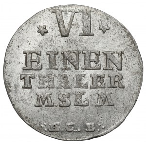 Mecklenburg-Strelitz, Adolf Friedrich V, 1/6 taler 1756 HCB