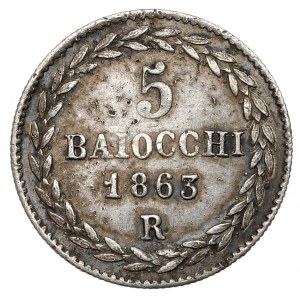 Papal States, Pius IX, 5 Baiocchi 1863-R