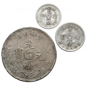 China, Kirin Province, 50, 10 i 5 fen (3pcs)