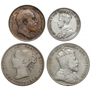 Newfoundland (Island) and Canada, 1/2 Penny - 50 cents, lot (4pcs)