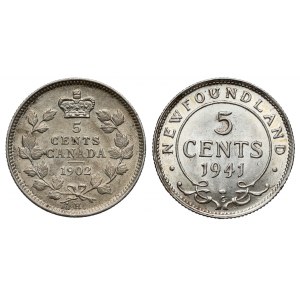 Newfoundland (Island) and Canada, 5 cents 1902-1941 (2pcs)
