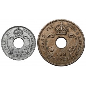 East Africa, Uganda, Edward VII, 1 and 10 cents 1907 (2pcs)