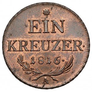 Austria, Francis I, 1 Kreuzer 1816-A