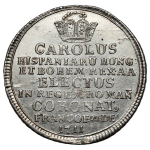 Austria, Karol VI, Żeton koronacyjny 1711 - na Świętego Cesarza Rzymskiego