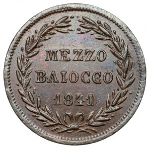 Papal states, Gregory XVI, 1/2 baiocco 1841