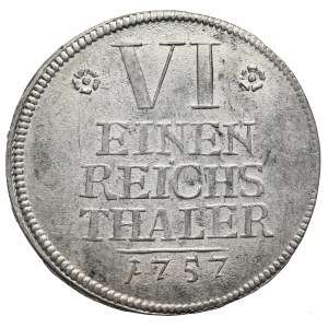 Brandenburg-Ansbach, Alexander, 1/6 taler 1757