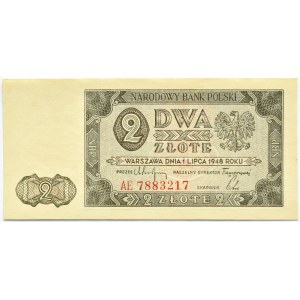 Polska, RP, 2 złote 1948, seria AE, Warszawa, UNC